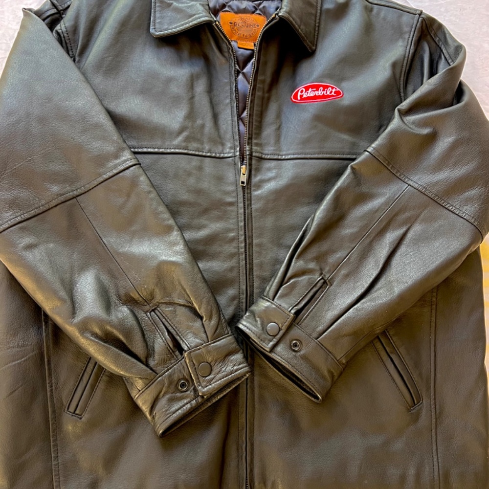 Peterbilt Black Leather Jacket Large - image 5